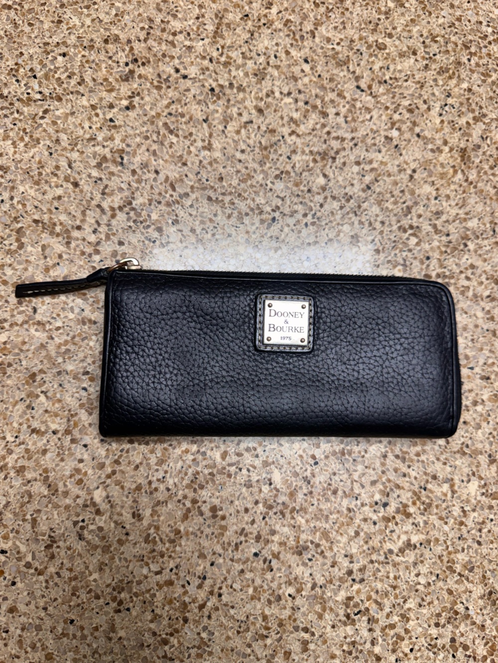 Dooney & Bourke Black Leather Zip Wallet
